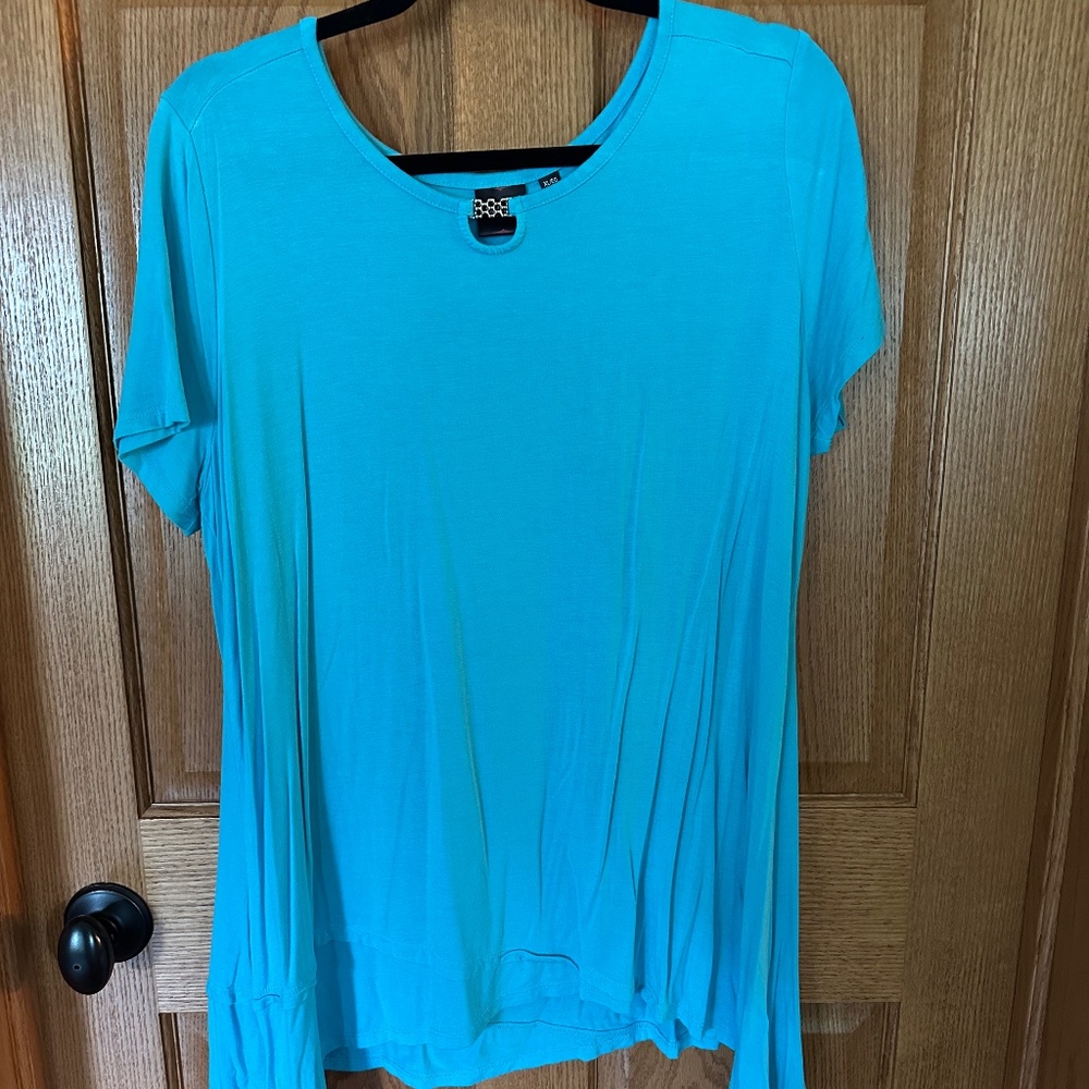 Rafaella Hankerchief hem Blue Tunic.  Size XL.